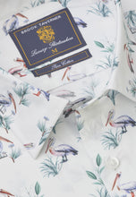 Load image into Gallery viewer, Regular Fit White Pelican Print Cotton Shirt - 4730B
