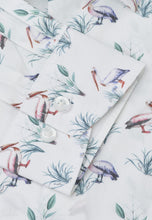 Load image into Gallery viewer, Regular Fit White Pelican Print Cotton Shirt - 4730B
