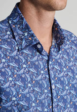 Load image into Gallery viewer, Regular Fit Navy Whale Print Cotton Shirt - 4730C
