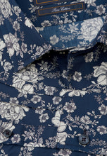 Load image into Gallery viewer, Regular Fit Navy Floral Print Cotton Shirt - 4732B
