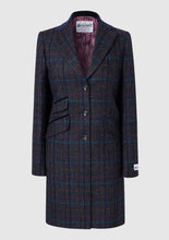 Load image into Gallery viewer, TORI ¾ COAT - NAVY MULTI CHECK
