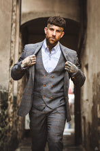 Load image into Gallery viewer, Marc Darcy Jenson Grey Check 3pc Suit
