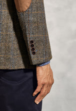 Load image into Gallery viewer, Tailored Fit Sumburgh Green and Blue Check Harris Tweed® Jacket
