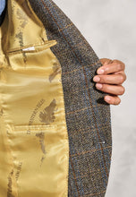Load image into Gallery viewer, Tailored Fit Sumburgh Green and Blue Check Harris Tweed® Jacket
