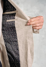 Load image into Gallery viewer, Tailored Fit Eastwood Sand Pure Linen Jacket
