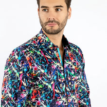 Load image into Gallery viewer, Claudio Lugli ART ATTACK PAINT SPLASH BLACK PRINT SHIRT (CP8042)
