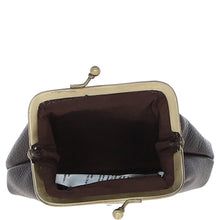 Load image into Gallery viewer, Ashwood Leather &amp; Harris Tweed® Cloth Classic Kiss-Lock Purse Brown/Mcload: TW-13-01-BM
