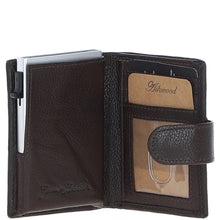Load image into Gallery viewer, Ashwood Leather &amp; Harris Tweed® Cloth RFID Secure Wallet Brown/Mcload: TW-16-01-BM
