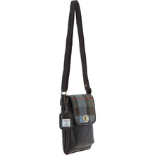 Load image into Gallery viewer, Ashwood Leather &amp; Harris Tweed® Cloth Twist Lock Crossbody Bag Brown/Mcload: TW-31-01-BM
