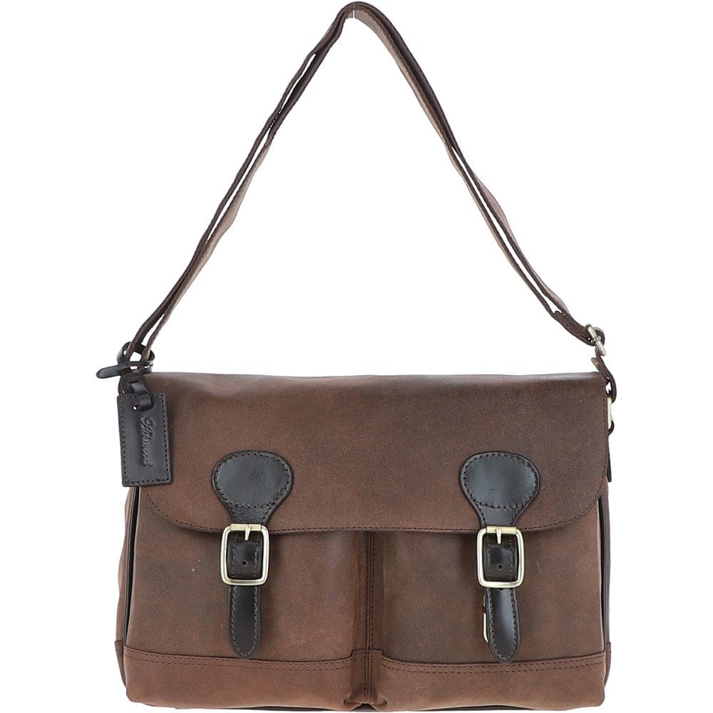 EDWARD Messenger Bag in Oily Brown Leather