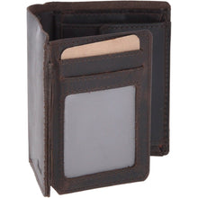 Load image into Gallery viewer, Leather Oily Hunter Bill Fold Card And Identification Wallet Brown : 1885
