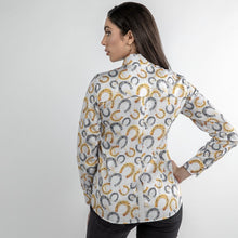 Load image into Gallery viewer, Claudio Lugli Ornate Horseshoe Print Ladies Shirt
