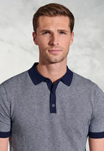 Load image into Gallery viewer, Cruise Navy Geometric Knit Cotton Polo Shirt
