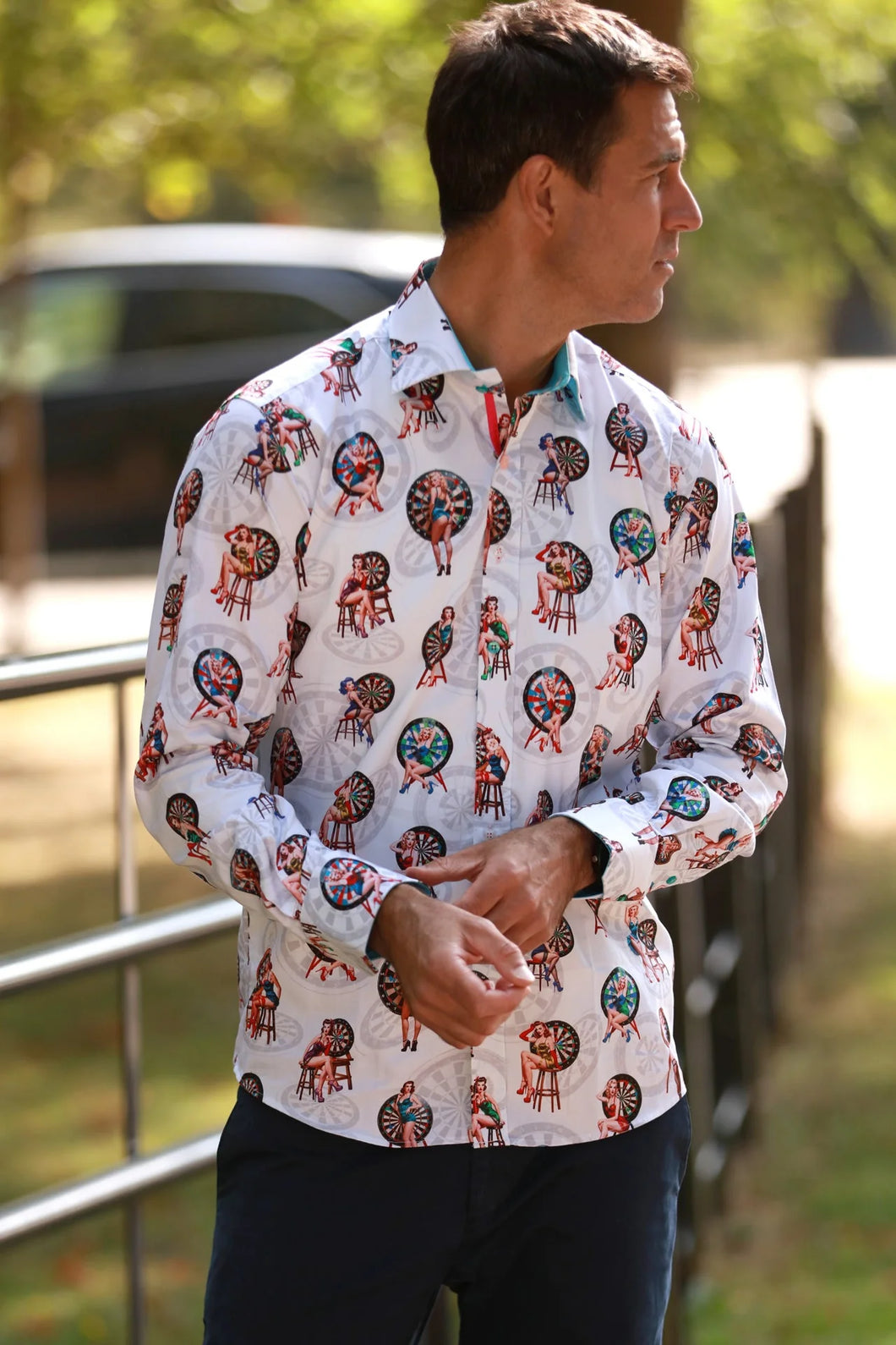 CLAUDIO LUGLI DARTBOARD PINUP PRINT SHIRT (CP6987)