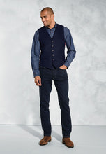 Load image into Gallery viewer, Dettori Navy Wool Blend Waistcoat
