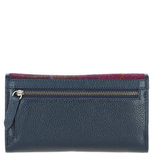 Load image into Gallery viewer, Exquisite Ashwood Leather &amp; Harris Tweed® Cloth Twist-Lock Purse Navy/Pink: TW-11-06-NP
