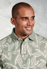 Load image into Gallery viewer, Hiddleston Sage Leaf Print Polo Shirt (4613C)
