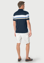 Load image into Gallery viewer, Kriek Pure Cotton Jersey Navy Stripe Polo Shirt
