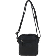 Load image into Gallery viewer, Leather Vintage Small Flight Shoulder Bag Black : FIN
