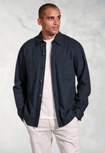 Load image into Gallery viewer, Ledger Navy Cotton Linen Overshirt
