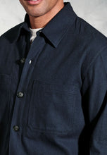 Load image into Gallery viewer, Ledger Navy Cotton Linen Overshirt
