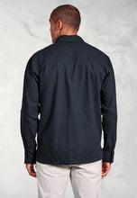 Load image into Gallery viewer, Ledger Navy Cotton Linen Overshirt
