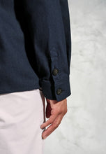 Load image into Gallery viewer, Ledger Navy Cotton Linen Overshirt
