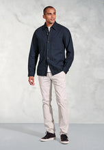 Load image into Gallery viewer, Ledger Navy Cotton Linen Overshirt
