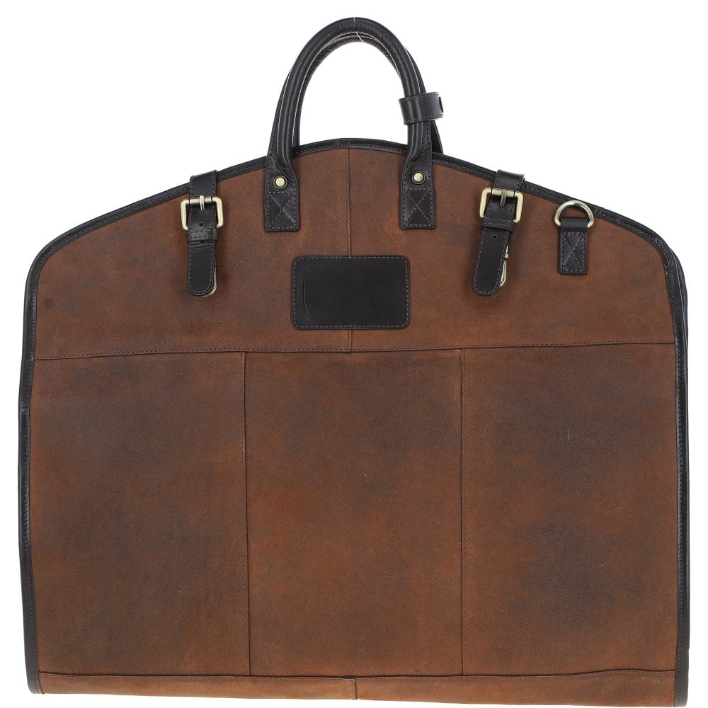 Mens Leather Suit Carrier Oily Brown : Curtis