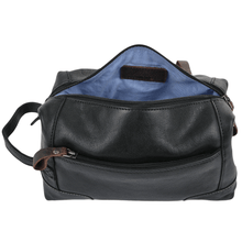Load image into Gallery viewer, MENS Leather Wash Bag Black/mud : 4557
