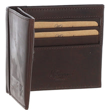 Load image into Gallery viewer, Men&#39;s Waxy Leather RFID Classic 6 Card Billfold Wallet Brown: W-81
