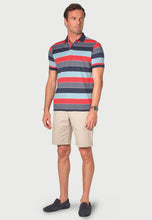 Load image into Gallery viewer, Oxshott Multi-Coloured Hoop Polo Shirt
