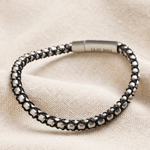 Load image into Gallery viewer, MEN'S STAINLESS STEEL SILVER AND BLACK BALL CHAIN BRACELET

