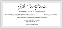 Load image into Gallery viewer, THE BLACK BICYCLE Gift Card
