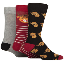 Load image into Gallery viewer, MENS 3PR Sockshop Lazy Panda Novelty Bamboo Socks
