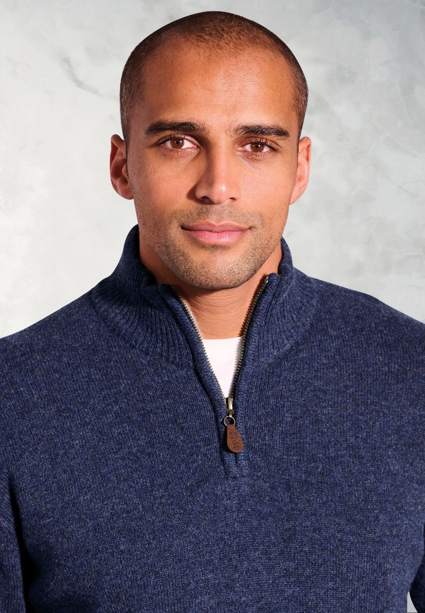 Rutherford Lambswool Zip Neck Jumper