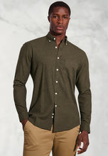 Load image into Gallery viewer, Regular Fit Navy Melange Brushed Cotton Shirt

