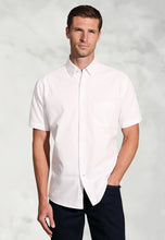 Load image into Gallery viewer, Regular Fit White Oxford Cotton Short Sleeve Shirt (4581B)
