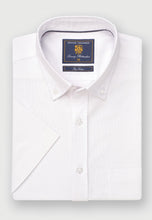 Load image into Gallery viewer, Regular Fit White Oxford Cotton Short Sleeve Shirt (4581B)
