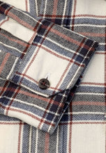 Load image into Gallery viewer, Regular Fit Ecru Herringbone Check Brushed Cotton Shirt
