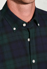 Load image into Gallery viewer, Regular Fit Green and Black Tartan Cotton Shirt (4691A)
