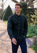 Load image into Gallery viewer, Regular Fit Green and Black Tartan Cotton Shirt (4691A)
