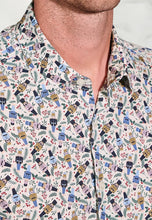 Load image into Gallery viewer, Regular Fit Ecru Nutcracker Print Cotton Shirt (4698A)

