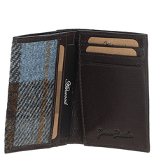 Load image into Gallery viewer, Versatile Ashwood Leather &amp; Harris Tweed® Cloth RFID Secure Wallet Brown/Mcload: TW-17-01-BM
