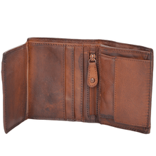 Load image into Gallery viewer, Vintage Dipped 7 Card Bill Fold Leather Wallet Rust : 1779
