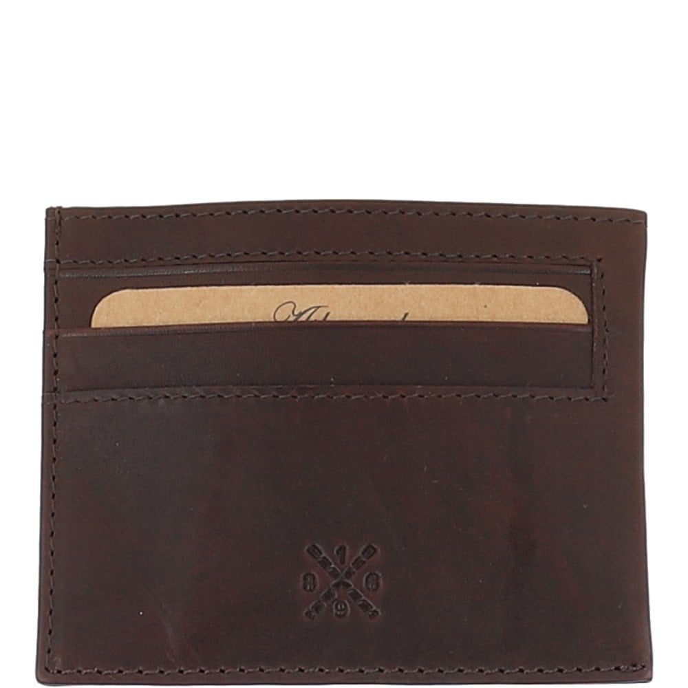 Waxy Leather Classic 6 Card Holder Wallet Brown: W-84