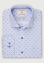Load image into Gallery viewer, Sky and Blue Saxon Cross Print Design LS Shirt
