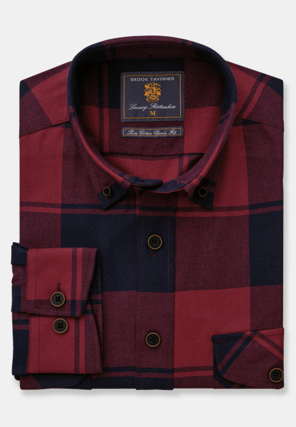 Burgundy & Navy Buffalo Check Shirt (4244A)