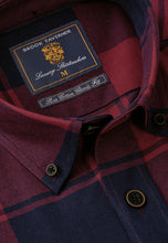 Load image into Gallery viewer, Burgundy &amp; Navy Buffalo Check Shirt (4244A)
