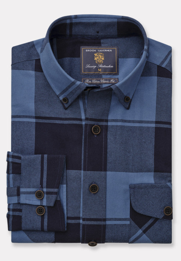 Navy & Blue Buffalo Check Shirt (4244B)